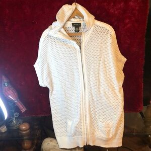 White Hooded Mesh Vest